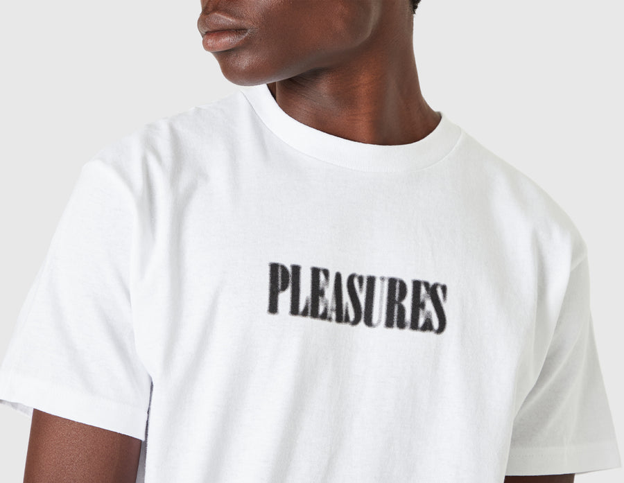 Pleasures logo clearance t shirt